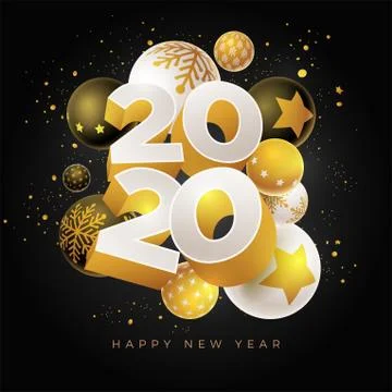 New Year 2020 Design Stock Illustration