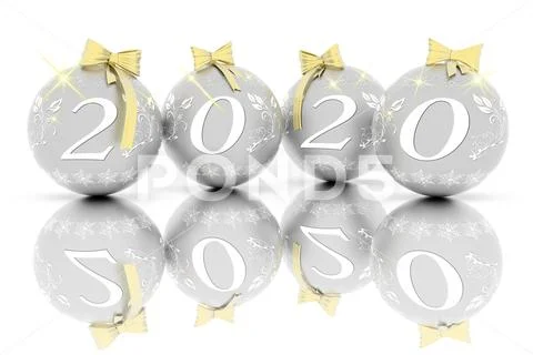 New Year 2020. The new year 2020 with Christmas decoration. Stock Illustration