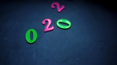 New year 2020 numbers falling Stock Footage 121836440