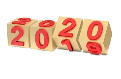 New year 2020 over cubes Stock Illustration