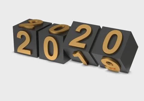 New year 2020 over cubes Stock Illustration