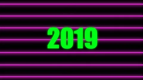 New year 2020 replacing 2019 neon background. Neon light. Stock Footage 113108679