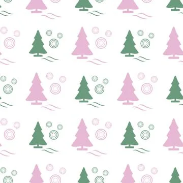 New year 2020 seamless pattern Christmas trees Illustrazione stock