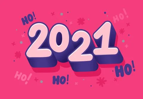 New Year 2020 vector greeting card template. Trendy retro font number on red Stock Illustration