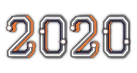 New year 2020 white background 스톡 일러스트