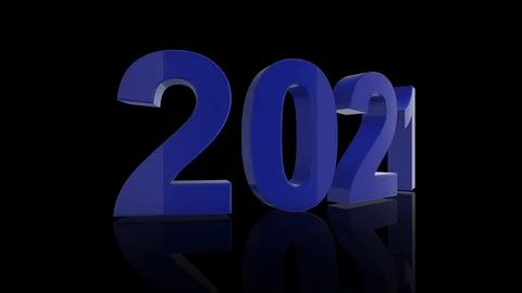 New year 2021 3D render animation on black background Stock Footage 128341963