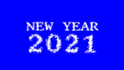 New Year 2021 cloud text effect blue isolated background Stock Footage 139641134