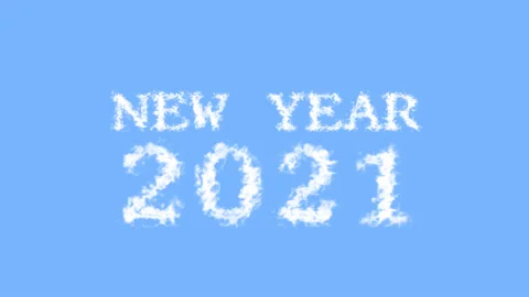 New Year 2021 cloud text effect sky isolated background Stock Footage 139641138