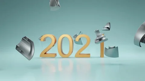 New Year 2021 fall over the year 2020 smashing it into pieces. Stock Footage 143453421