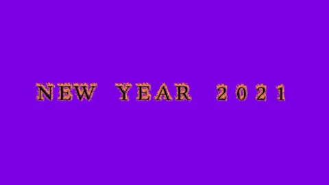 New Year 2021 fire text effect violet background Stock Footage 136314442