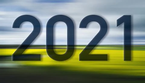 New Year 2021. Text created with image editing software. Illustrazione stock