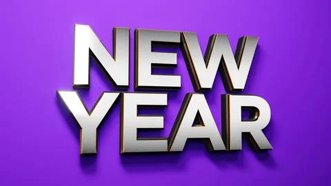 New Year 2022 3d typography silver gold bright background 3d illustration Stock Illustration