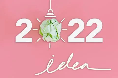 New Year 2022 Creative Idea and Inspiration Concept, Power of Imagination Ide Stock Photos
