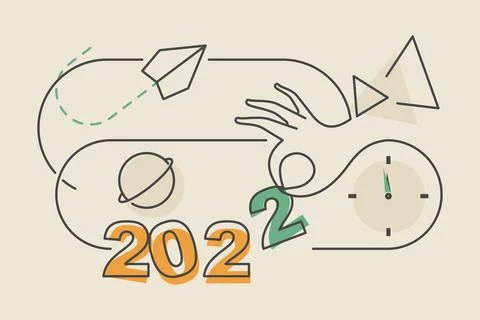 New Year 2022 Illustrazione stock