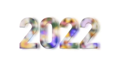 New Year 2022, illustration in assorted colors and pastel tones. Illustrazione stock