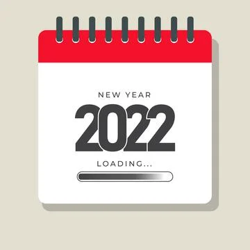 New year 2022 loading with calender illustration on isolated background Stock Illustration