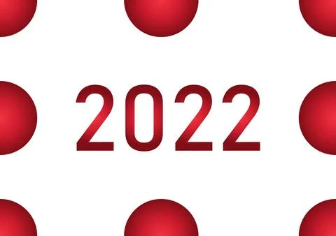 New year 2022 theme background with red balls Stock Illustration
