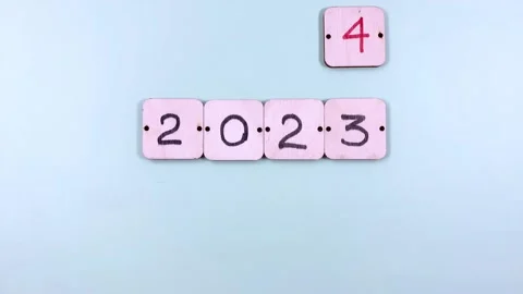 New year 2023 changes to 2024, new year 2024, stop motion Stock Footage 249676030