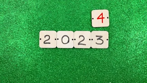 New year 2023 changes to 2024, new year 2024, stop motion Stock Footage 249676078