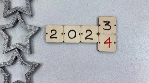 New year 2023 changes to 2024, new year 2024 Stock Photos
