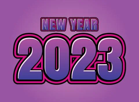 New year 2023 design text effect Stock Illustration