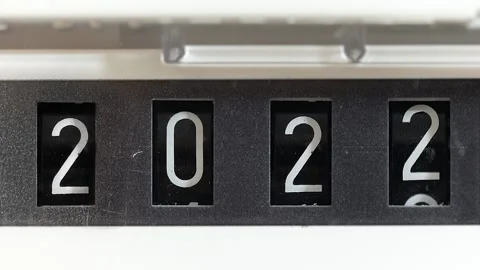 New year 2023 on a mechanical counter Stock Footage 217183324