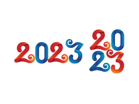 New year 2023 text design Stock Illustration