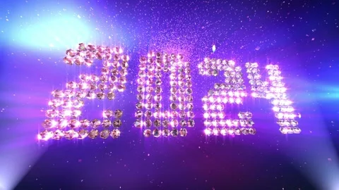 New Year 2024 Animation background in 4K Stock Footage 253399320