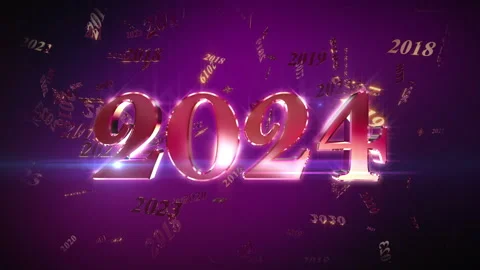 New Year 2024 Animation Loopable Background Stock Footage 253636730