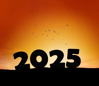 New Year 2024 at dawn. Stock Illustration