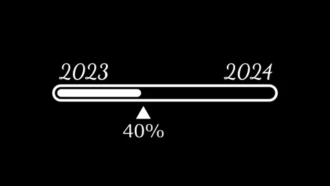New year 2024 loading bar animation Stock Footage 258238398