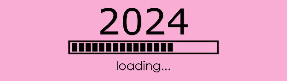 New year 2024 loading bar Illustrazione stock