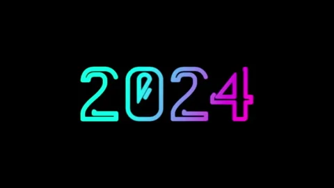 New Year 2024 Neon Light Trail Animatio Stock Video Pond5   New Year 2024 Neon Light Footage 247398255 Iconl 