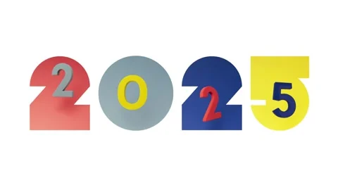 New Year 2025 3D Animation Text Stock Footage 291324461