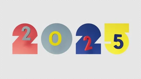 New Year 2025 3D Animation Text Stock Footage 291324524