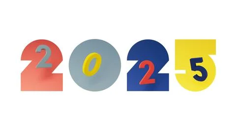New Year 2025 3D Text Stock Illustration