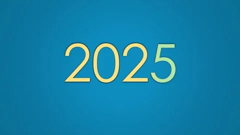 New year 2025 after dropping 2024 on blue background Stock Footage 288853671