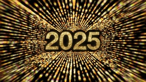 New Year 2025 Background Animation With Glowing Lights And Festive Elements Stock Footage 319514273