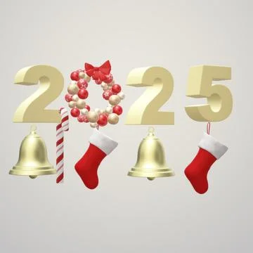 New Year 2025, holiday Stock Illustration