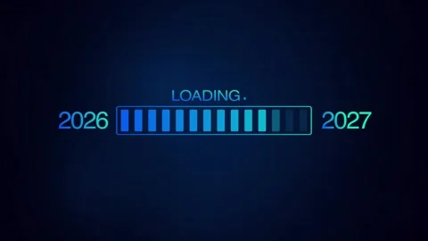 New year 2026 to 2027 loading concept. L... | Stock Video | Pond5