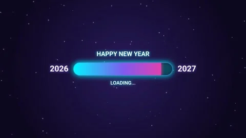 New year 2026 to 2027 loading baranimation Stock Footage 346643192