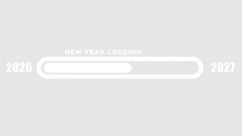 New Year 2026 to 2027 Loading Progress Bar Animation Alpha Channel. A progr.. Vidéo 347035959