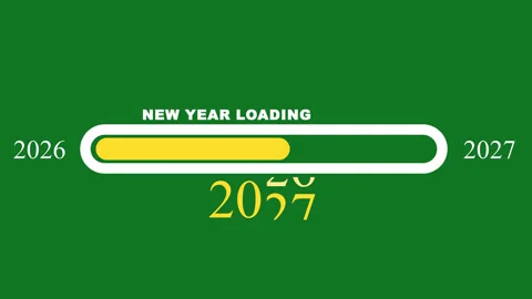 New Year 2026 to 2027 Loading Bar Animation on Green Screen Holiday Countdo.. Stock-Footage 347035976