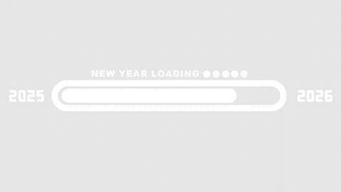 New Year 2026 Loading Bar Animation Alpha channel Countdown Transition from 2025 Stock Footage 321427326