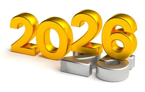New year 2026 replacing old 2025 concept Stock Illustration