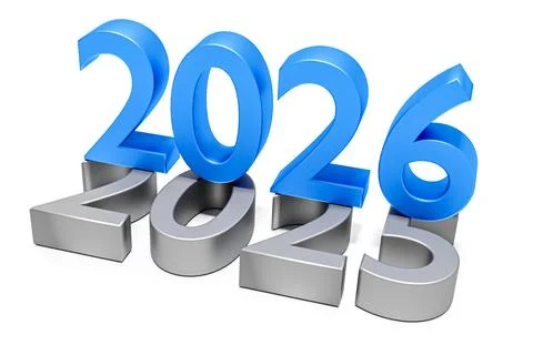 New year 2026 replacing old 2025 isolated holiday concept Stock Illustration