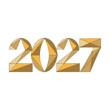 New Year 2027 Celebration Elements Collection with Decorative Numbers, Part.. イラスト素材