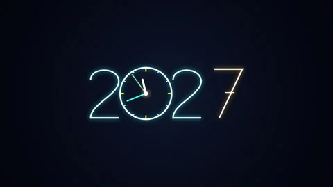 New year 2027 countdown clock animation background Stock Footage 346643267