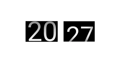 New Year 2027 Flip Clock Animation Stock Footage 335854182