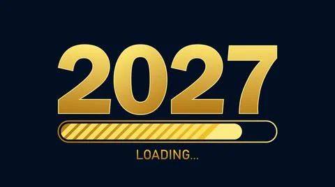 New Year 2027 loading countdown design Stock Illustration